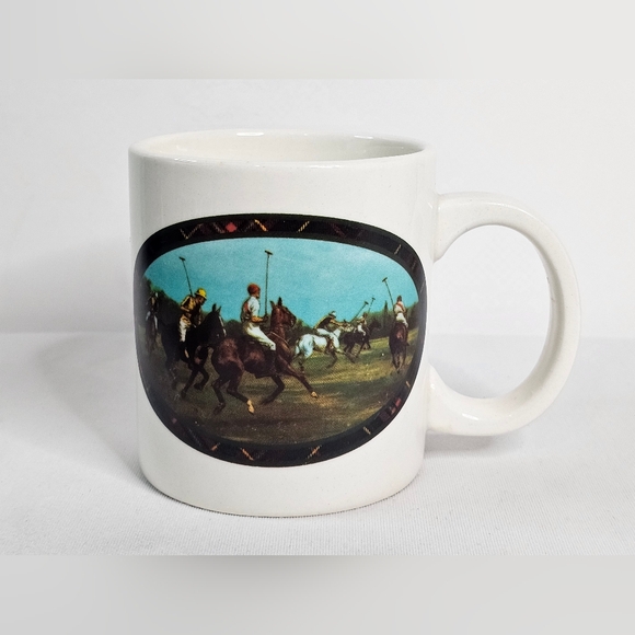 Ralph Lauren Polo Player Thoroughbred Horse Coffee Mug Cup Vtg 1978 Preppy Core - Picture 1 of 5